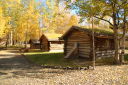 rear view log cabins